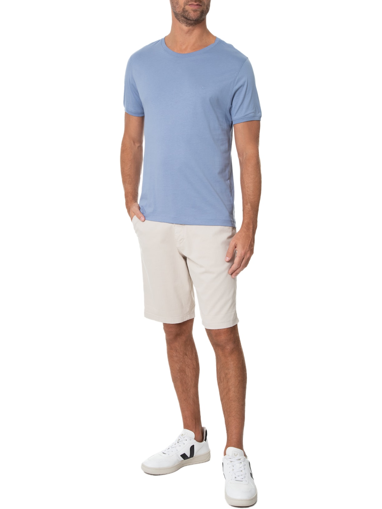 Camiseta Masculina Jersey Algodão Pima Surton Azul Aramis