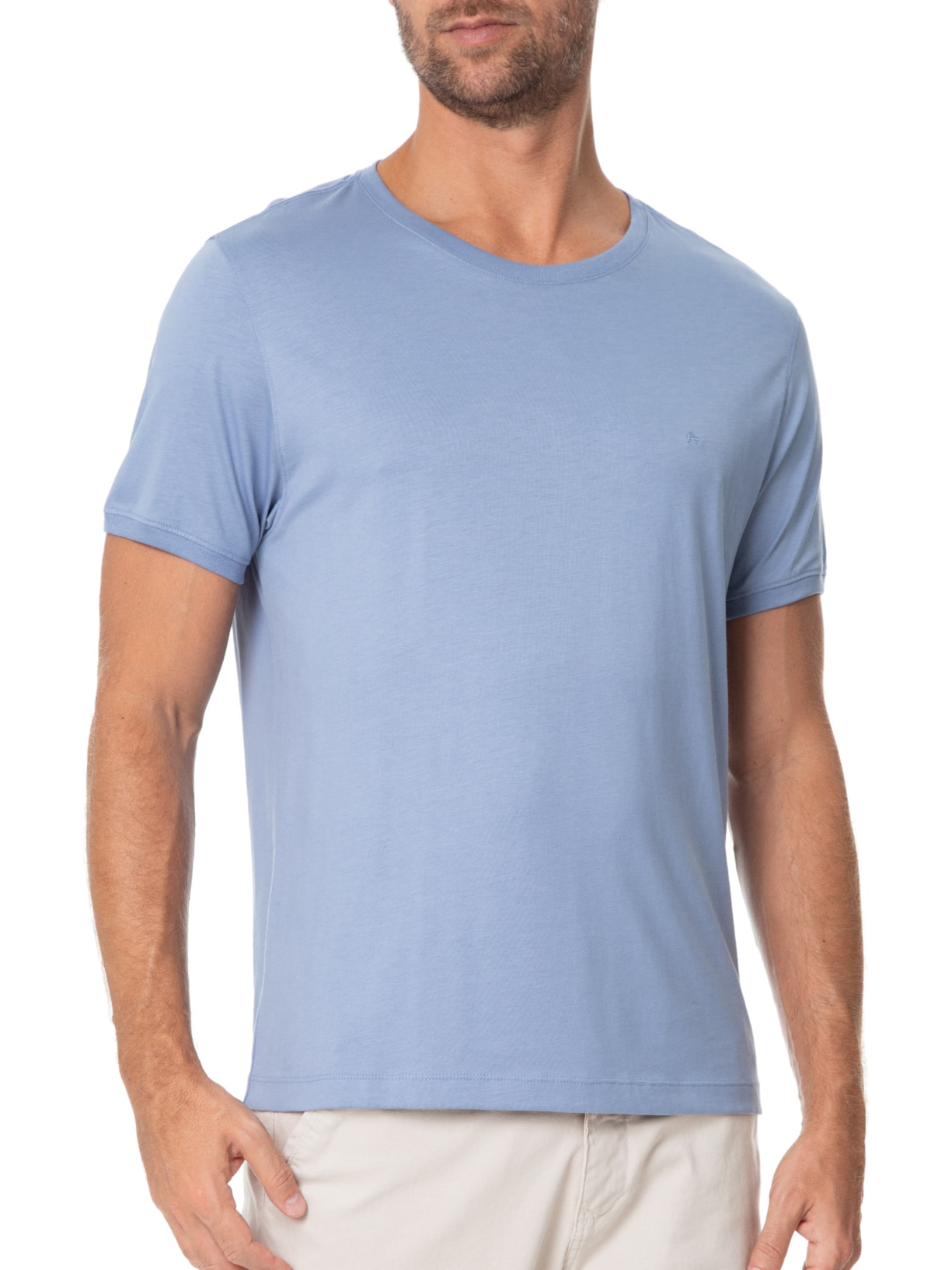 Camiseta Masculina Jersey Algodão Pima Surton Azul Aramis