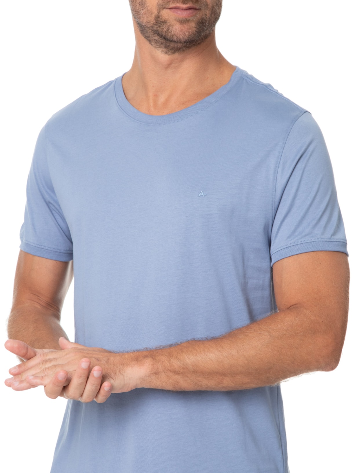 Camiseta Masculina Jersey Algodão Pima Surton Azul Aramis