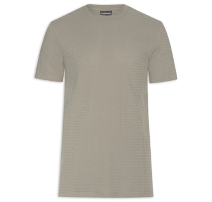 Camiseta Masculina Jersey All-Over Jacquard Lettering - Cinza