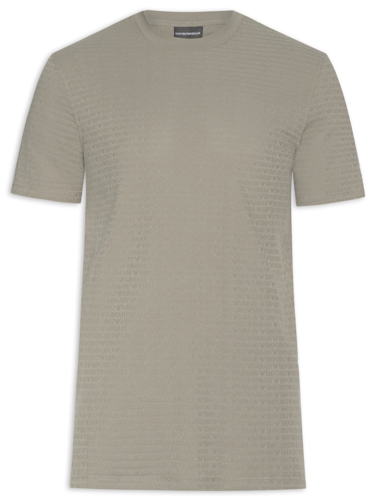 Camiseta Masculina Jersey All-Over Jacquard Lettering - Cinza