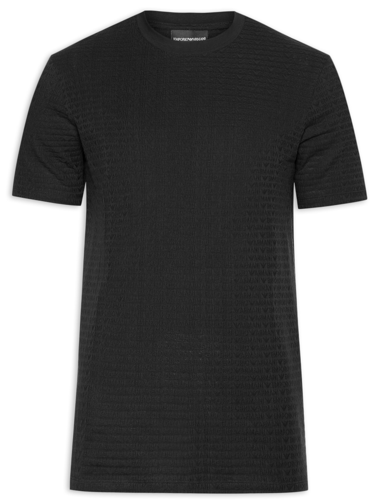 Camiseta Masculina Jersey All-Over Jacquard Lettering - Preto
