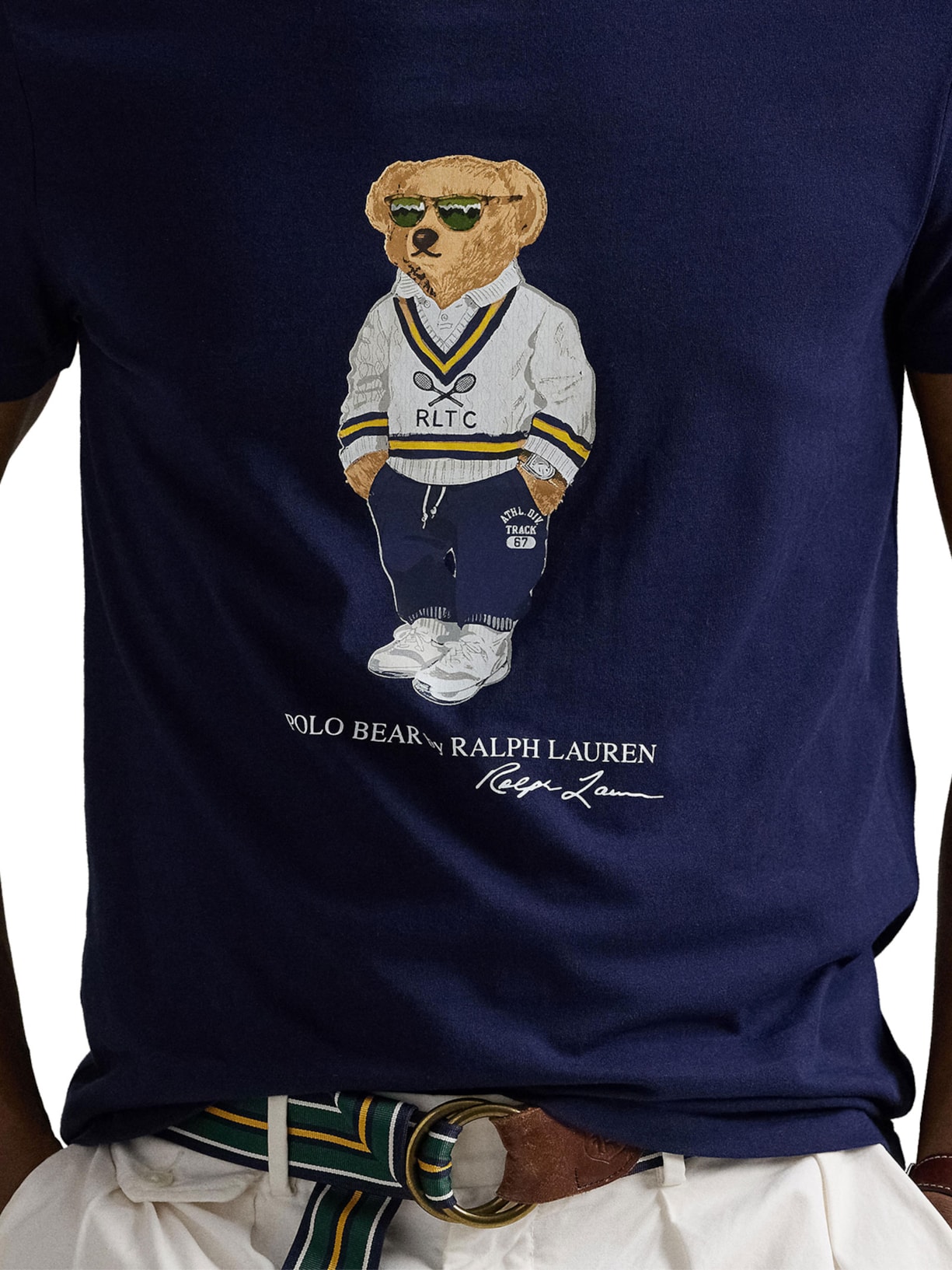 Camiseta Masculina Jersey Polo Bear Crewneck Azul Polo Ralph Lauren