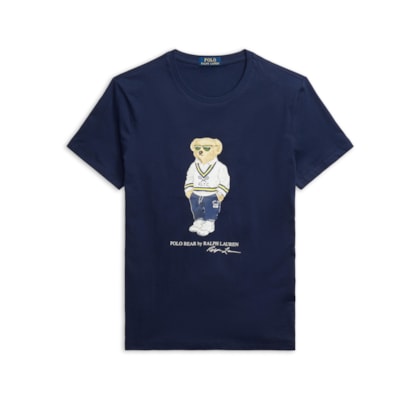 Camiseta Masculina Jersey Polo Bear Crewneck - Azul