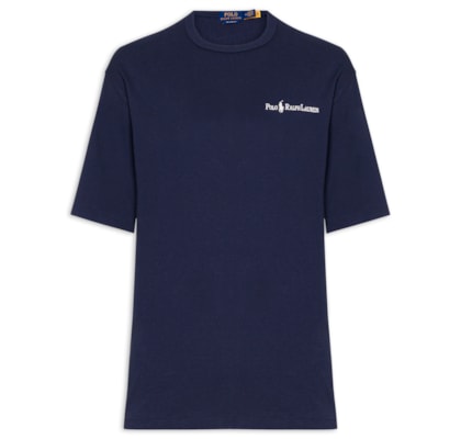 Camiseta Masculina Jersey Relaxed-Fit Chest Logo - Azul