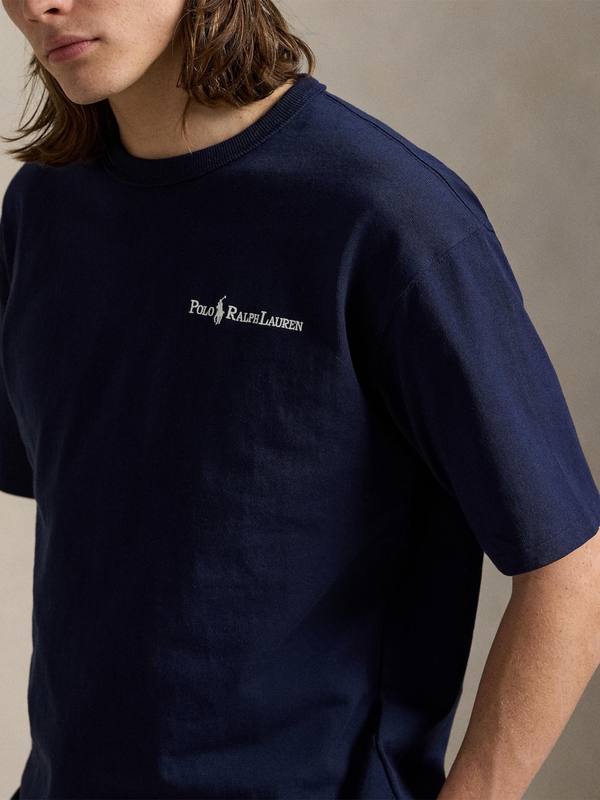 Camiseta Masculina Jersey Relaxed-Fit Chest Logo Azul Polo Ralph Lauren