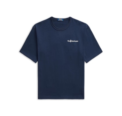 Camiseta Masculina Jersey Relaxed-Fit Chest Logo - Azul