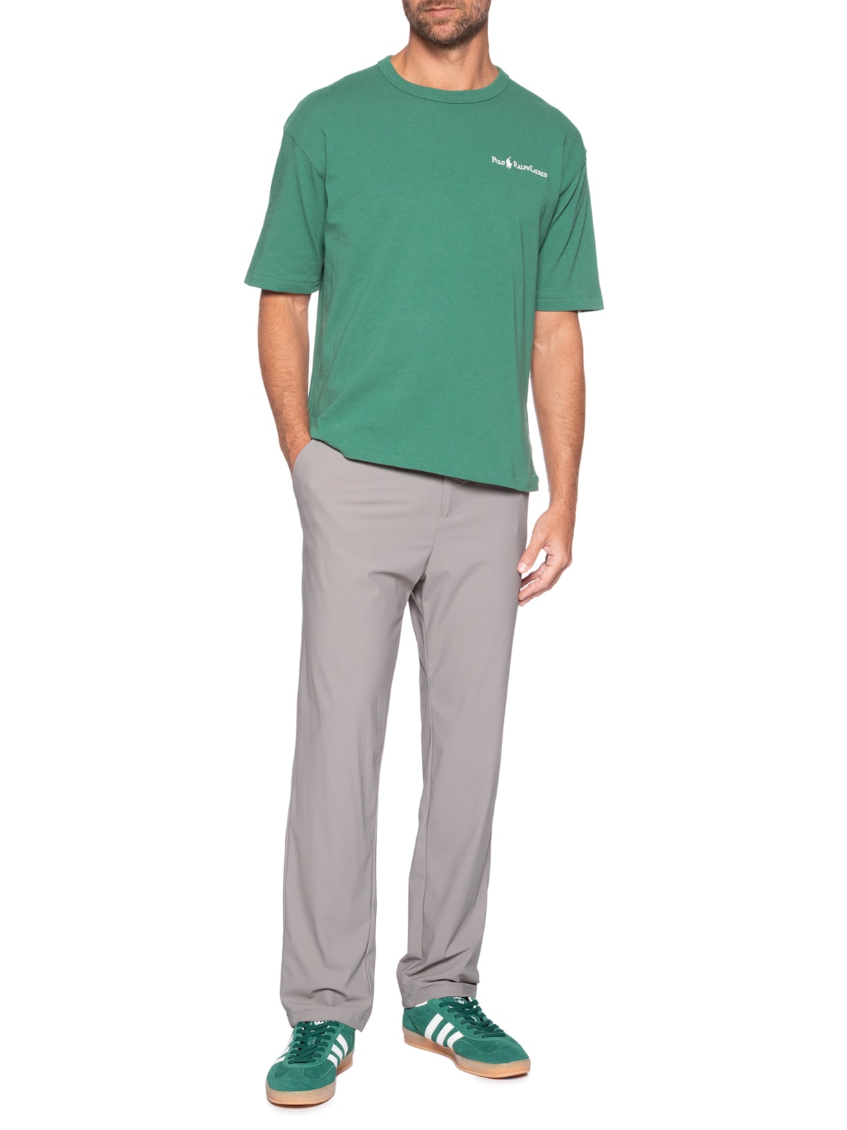 Camiseta Masculina Jersey Relaxed-fit Chest Logo Verde Polo Ralph Lauren