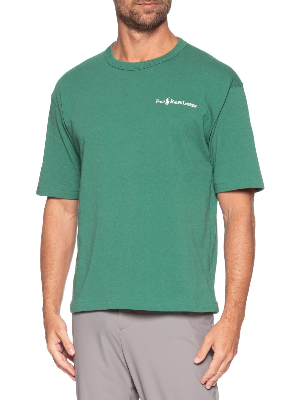 Camiseta Masculina Jersey Relaxed-fit Chest Logo Verde Polo Ralph Lauren