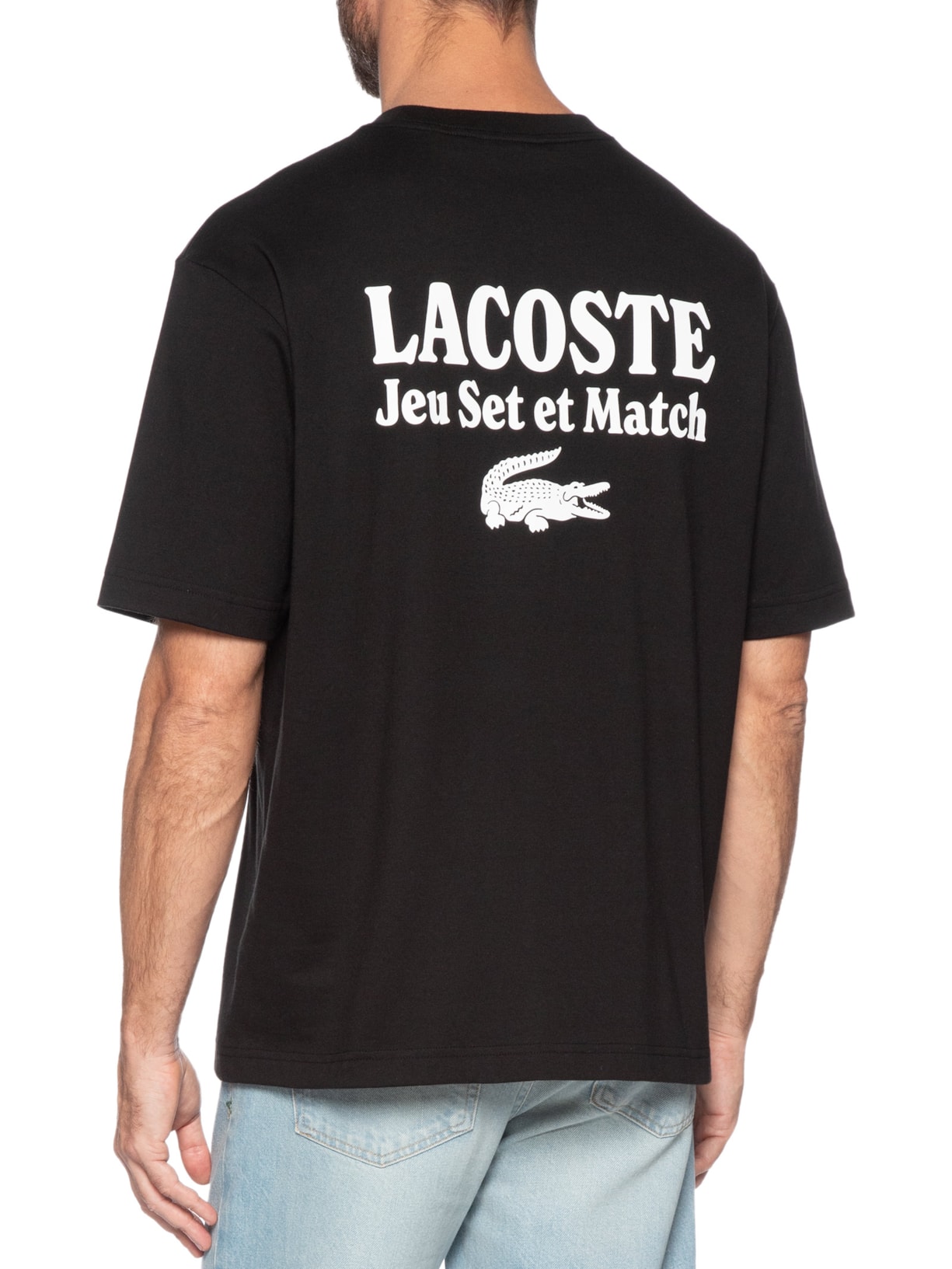 Camiseta Masculina Jey Set Et Match Preto Lacoste