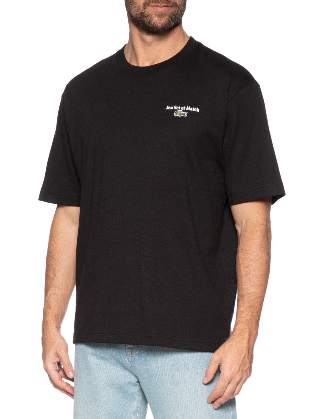 Camiseta Masculina Jey Set Et Match Preto Lacoste