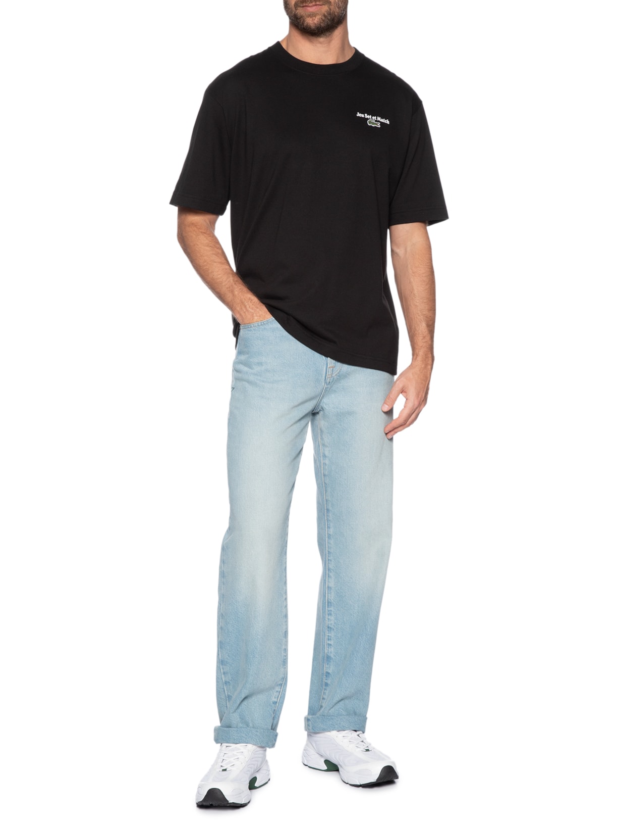 Camiseta Masculina Jey Set Et Match Preto Lacoste