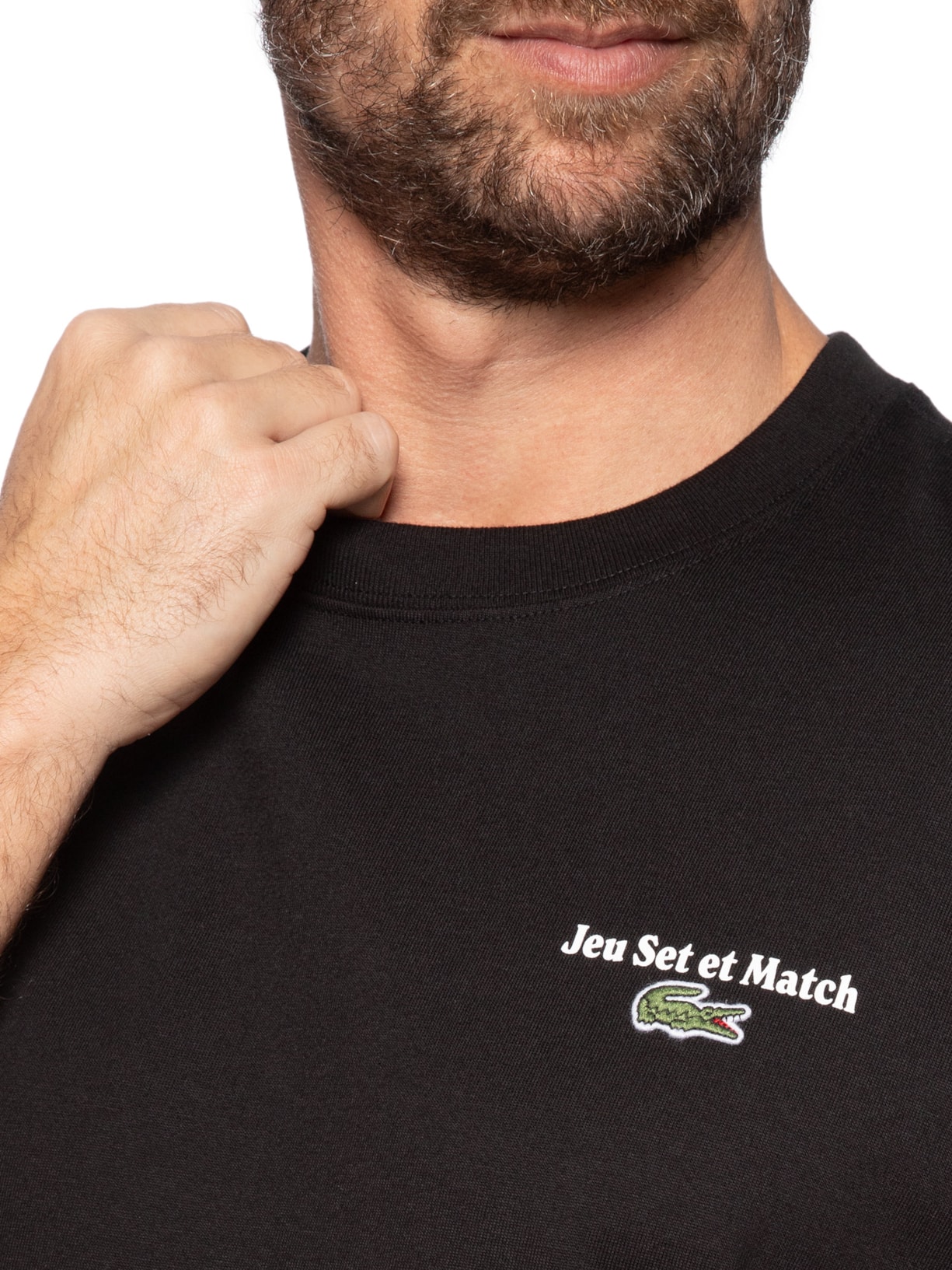 Camiseta Masculina Jey Set Et Match Preto Lacoste