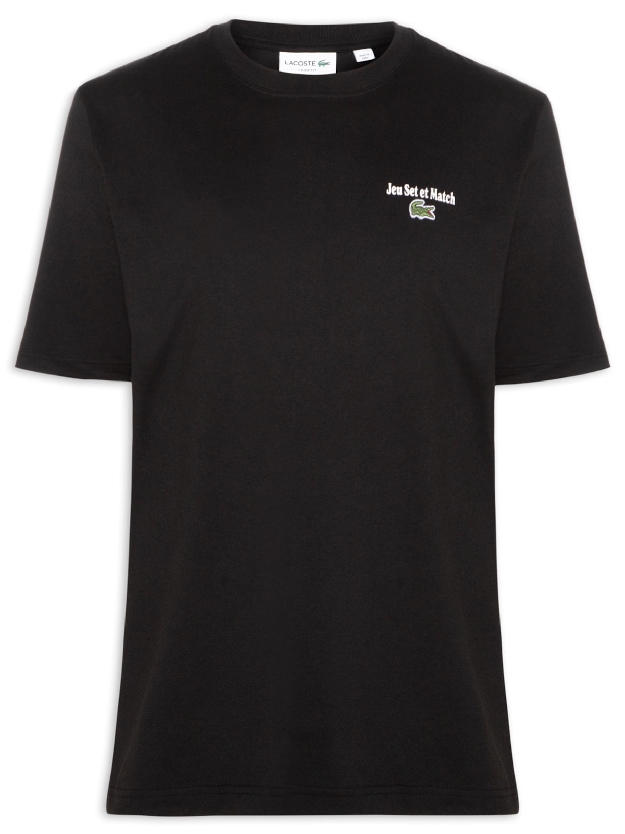 Camiseta Masculina Jey Set Et Match Preto Lacoste