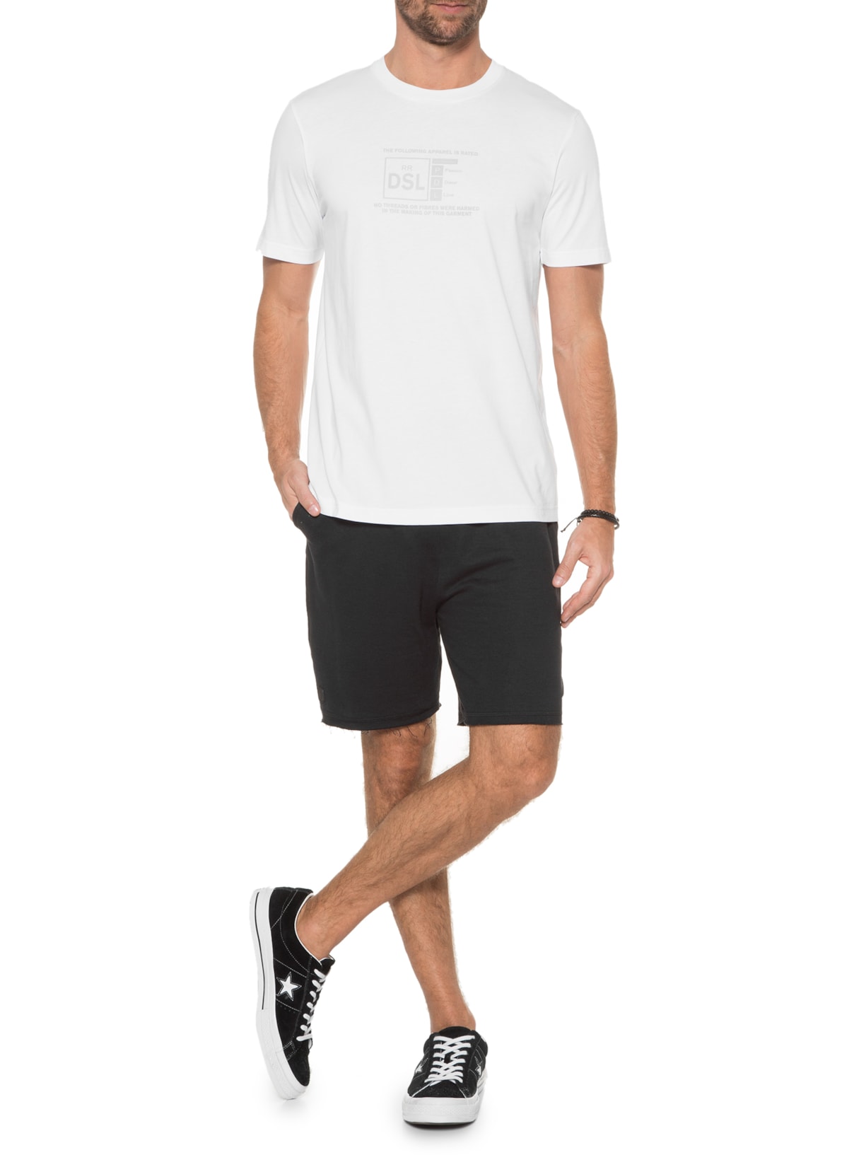 Camiseta Masculina JusCamiseta Branco Diesel