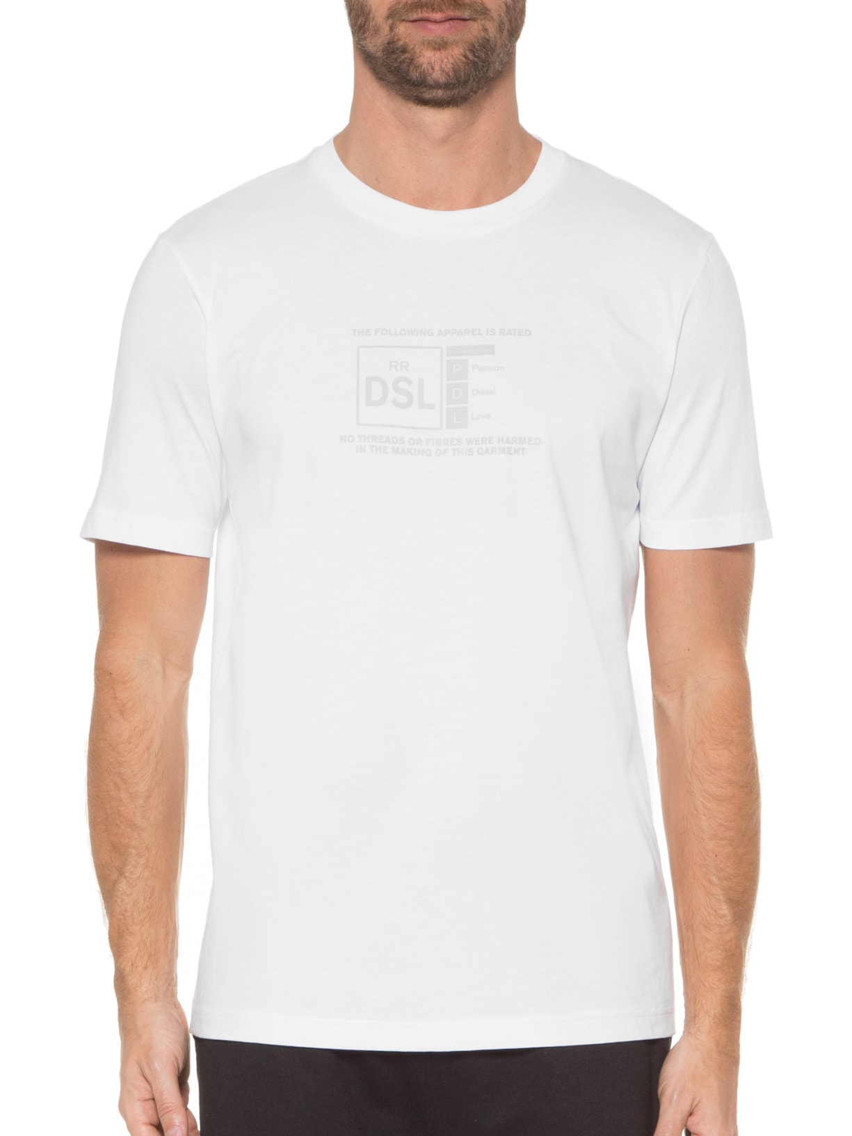 Camiseta Masculina JusCamiseta Branco Diesel