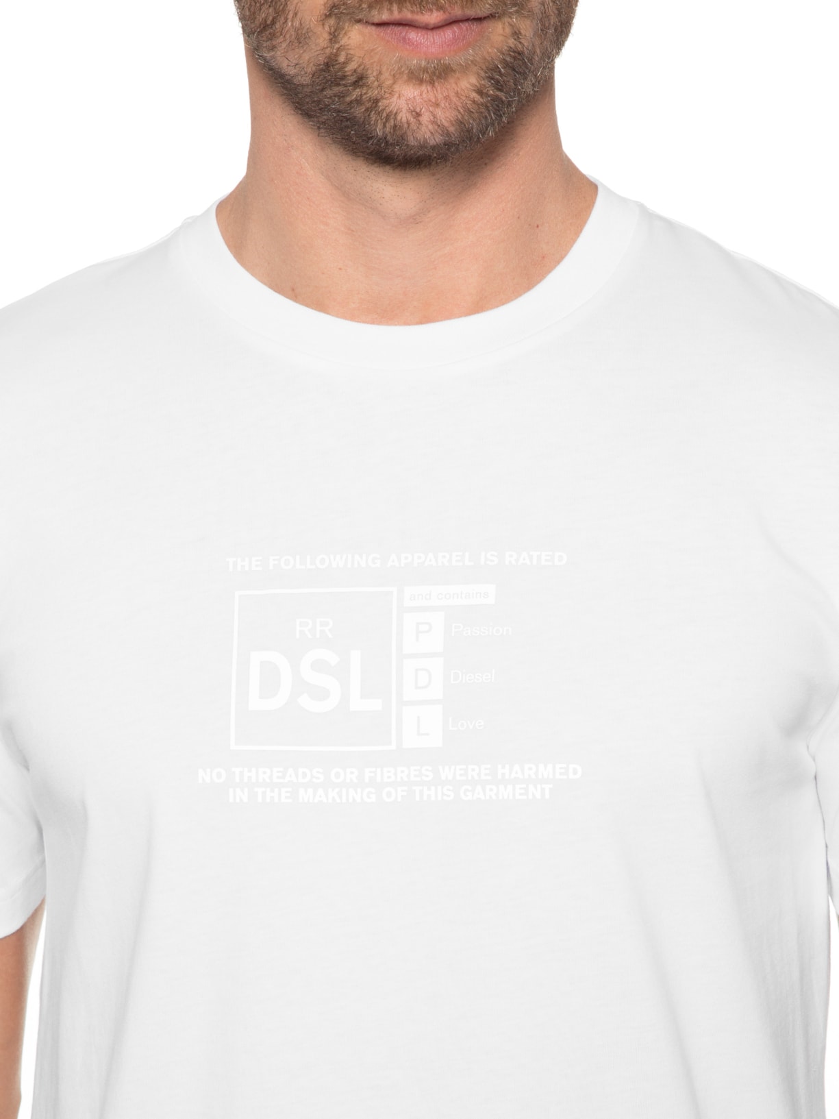 Camiseta Masculina JusCamiseta Branco Diesel