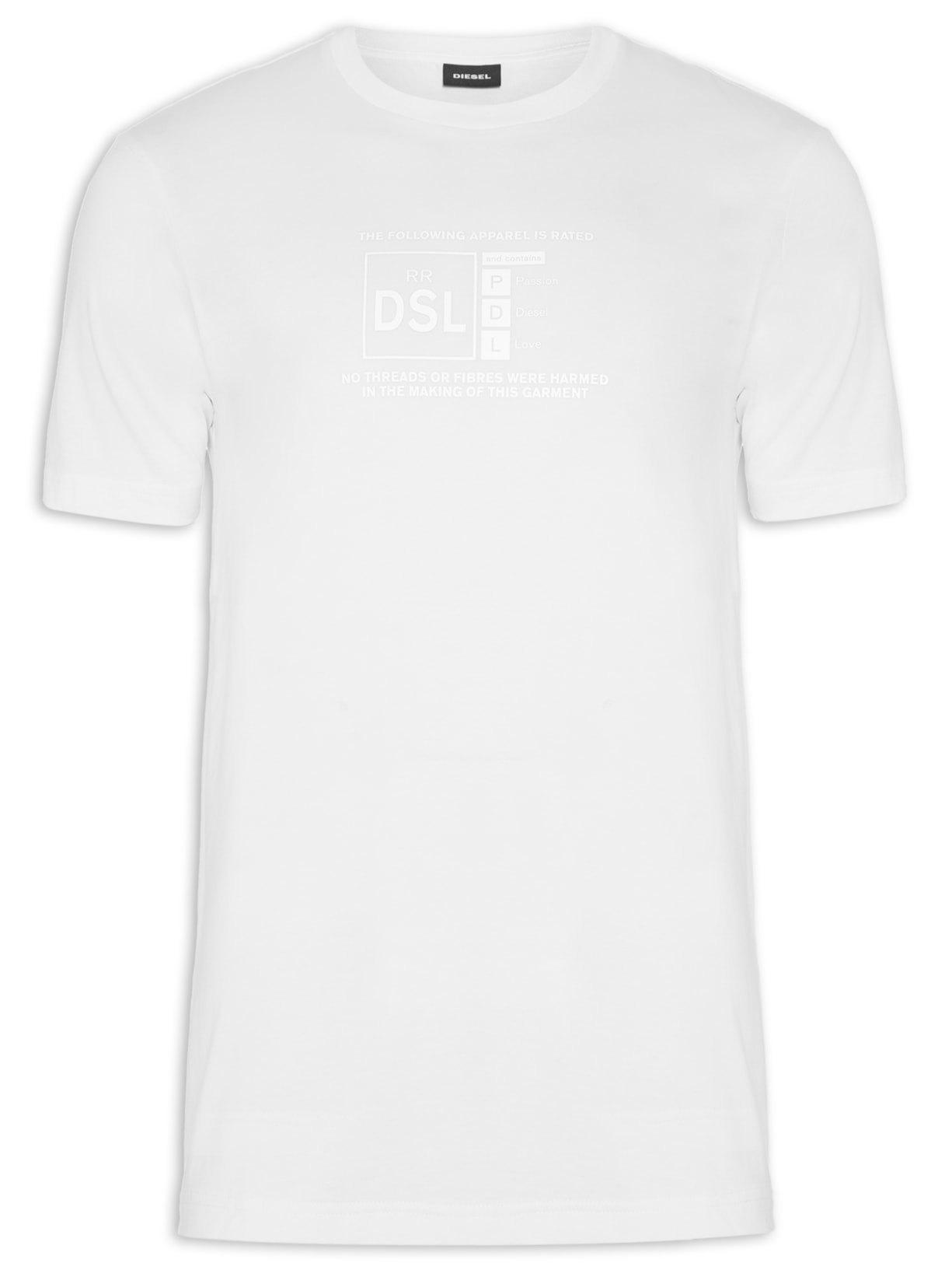 Camiseta Masculina JusCamiseta Branco Diesel