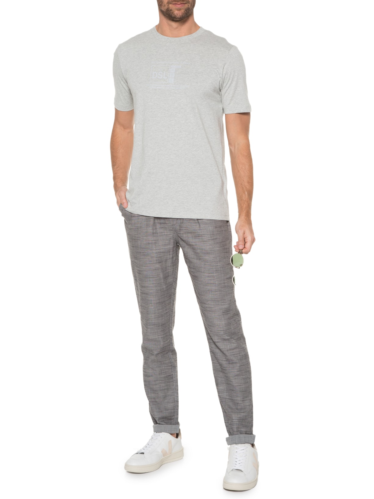 Camiseta Masculina JusCamiseta Cinza Diesel