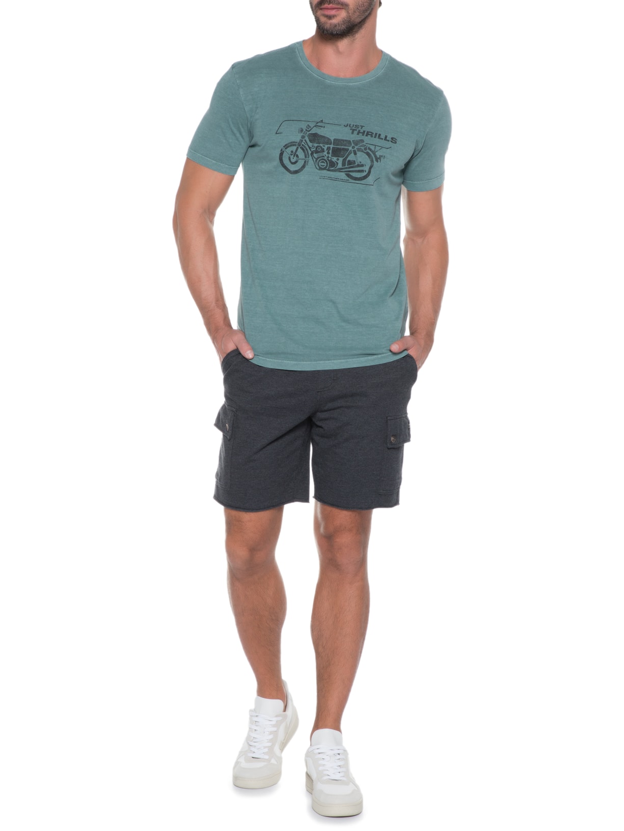 Camiseta Masculina Just Thrills Verde Jab