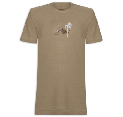 Camiseta Masculina Juta Painting Rio Manga Curta - Marrom