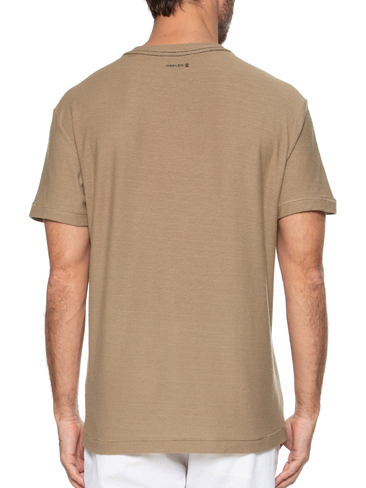 Camiseta Masculina Juta Painting Rio Manga Curta Marrom Osklen