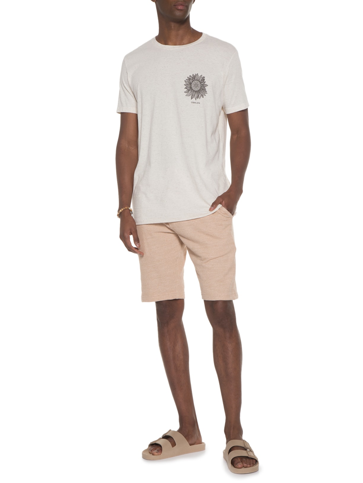 Camiseta Masculina Juta Sunflower Branco Osklen