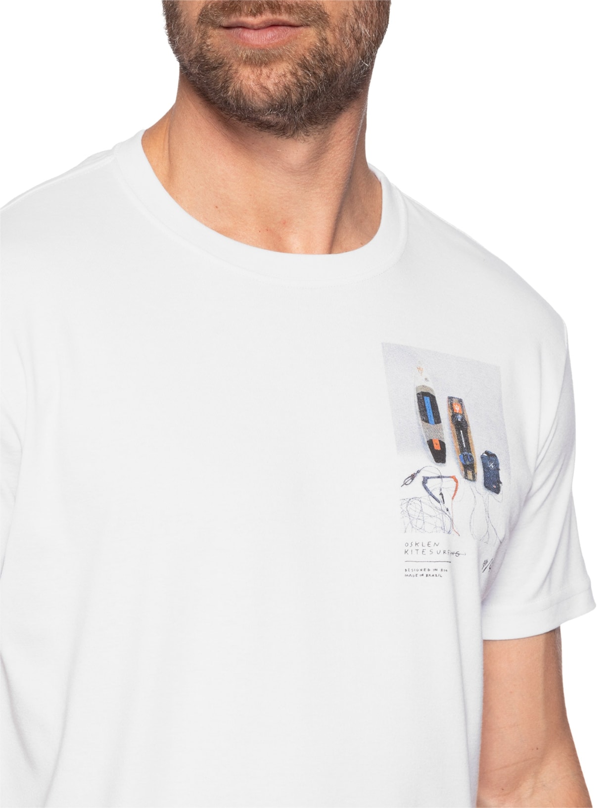 Camiseta Masculina Kite Gears Branco Osklen