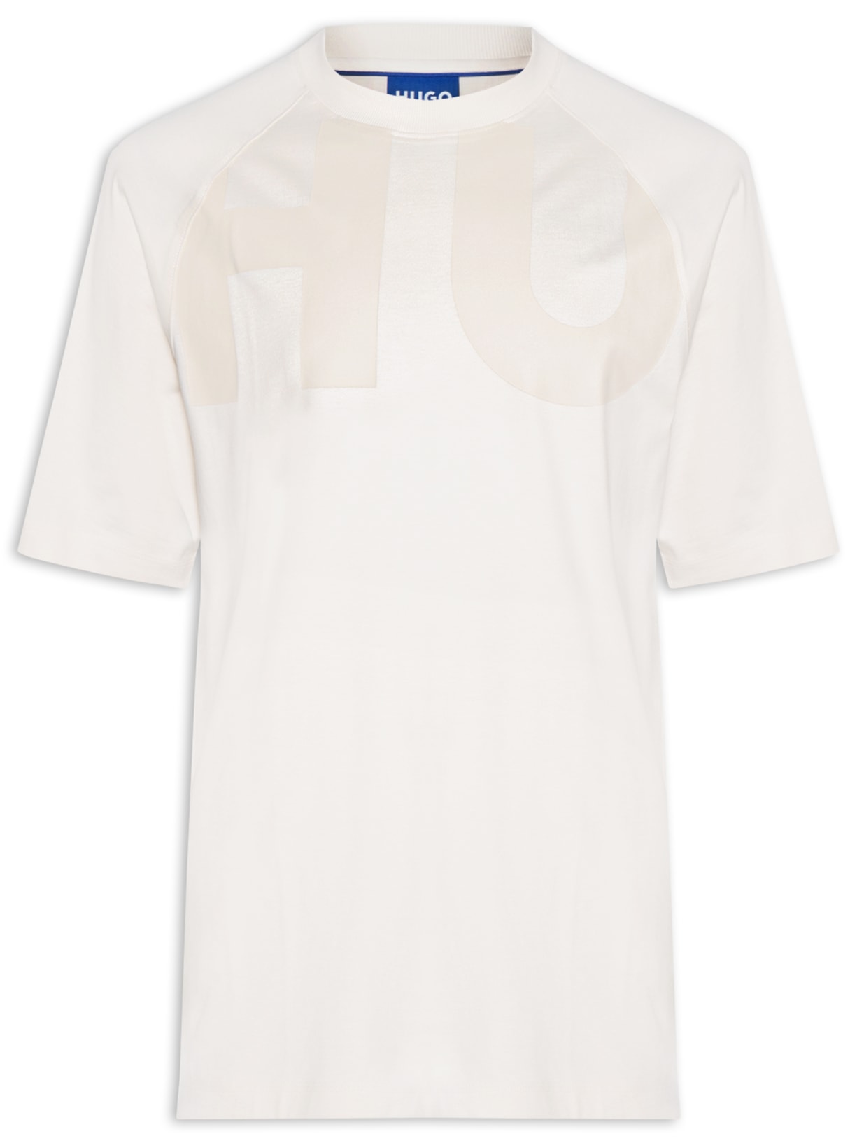 Camiseta Masculina Large Logo Crew Neck Nalftee Branco Hugo