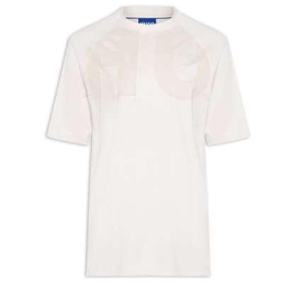 Camiseta Masculina Large Logo Crew Neck Nalftee - Branco