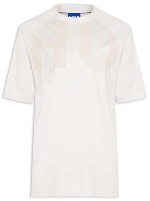 Camiseta Masculina Large Logo Crew Neck Nalftee - Branco