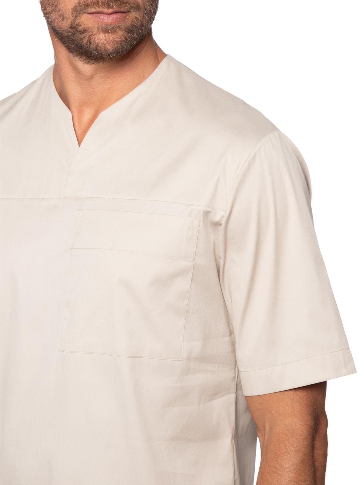 Camiseta Masculina Larstr Pala Bolso Tricoline Bege Ricardo Almeida