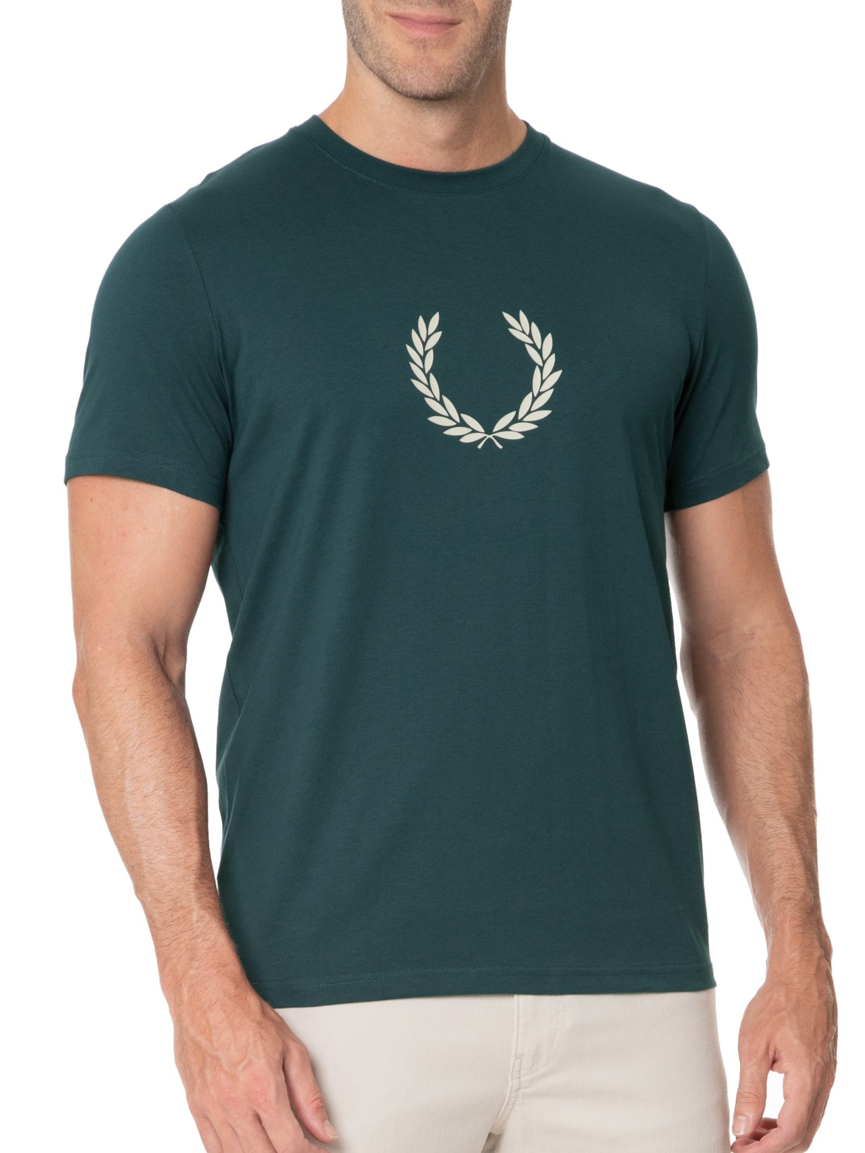 Camiseta Masculina Laurel Wreath Graphic Azul Fred Perry