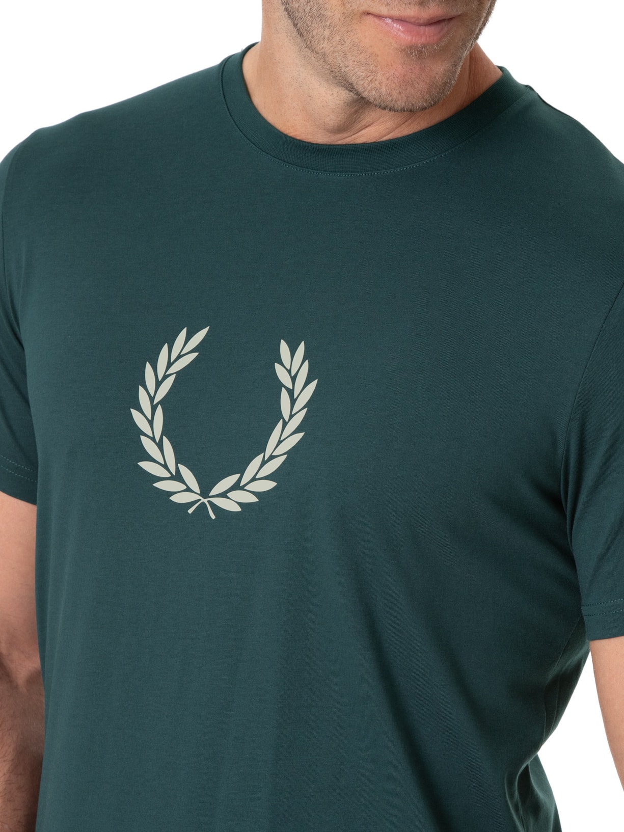 Camiseta Masculina Laurel Wreath Graphic Azul Fred Perry