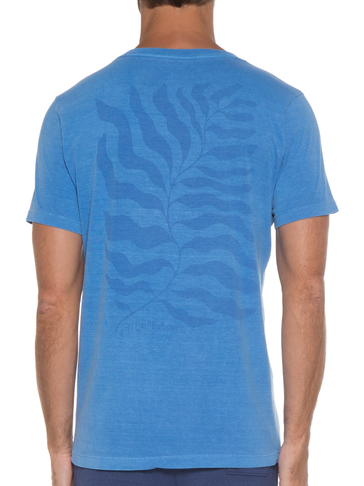 Camiseta Masculina Leaf Azul Purple Yellow