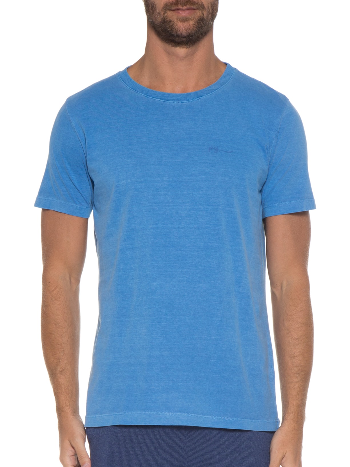 Camiseta Masculina Leaf Azul Purple Yellow