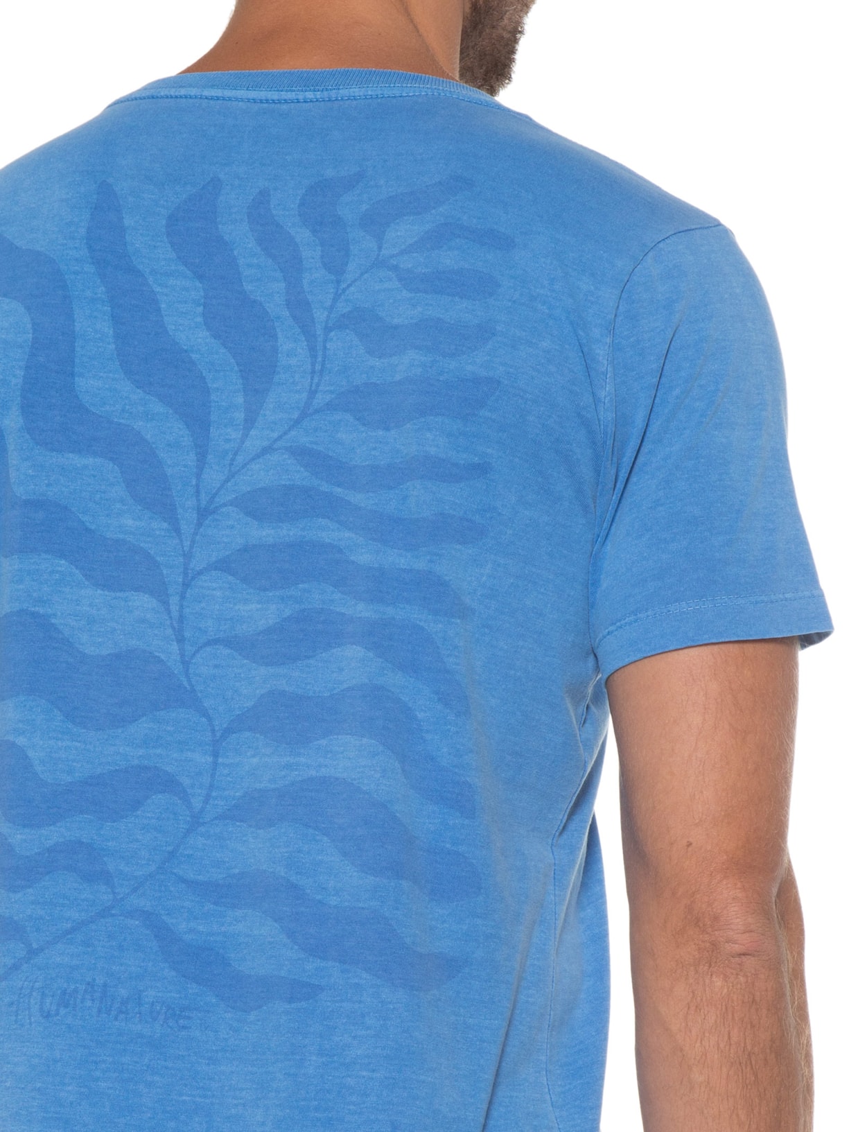 Camiseta Masculina Leaf Azul Purple Yellow