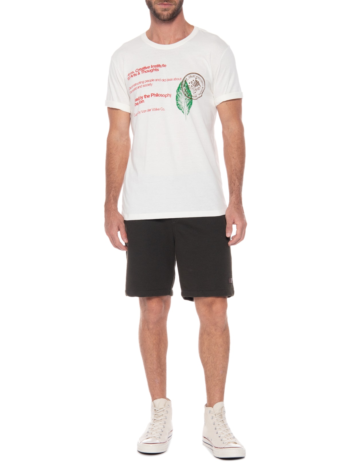 Camiseta Masculina Leaf Off White Von Der Volke