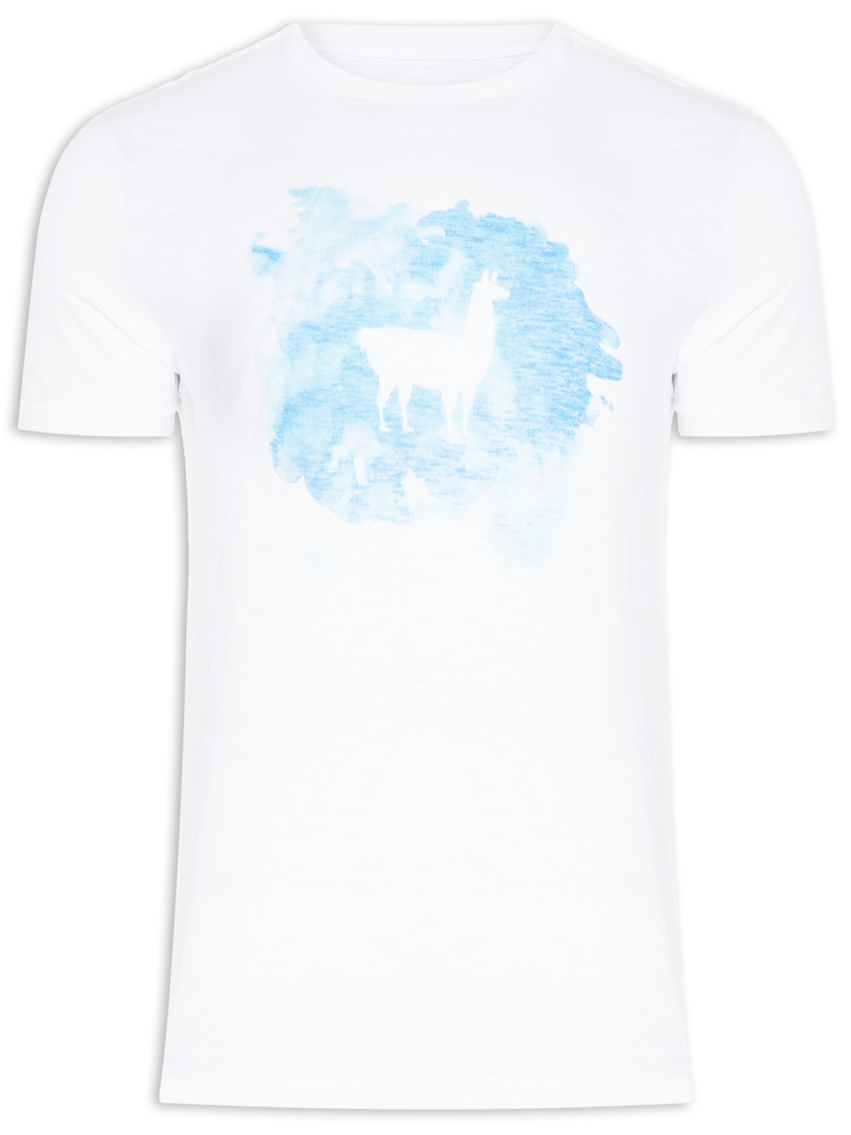 Camiseta Masculina Lhama água - Branco