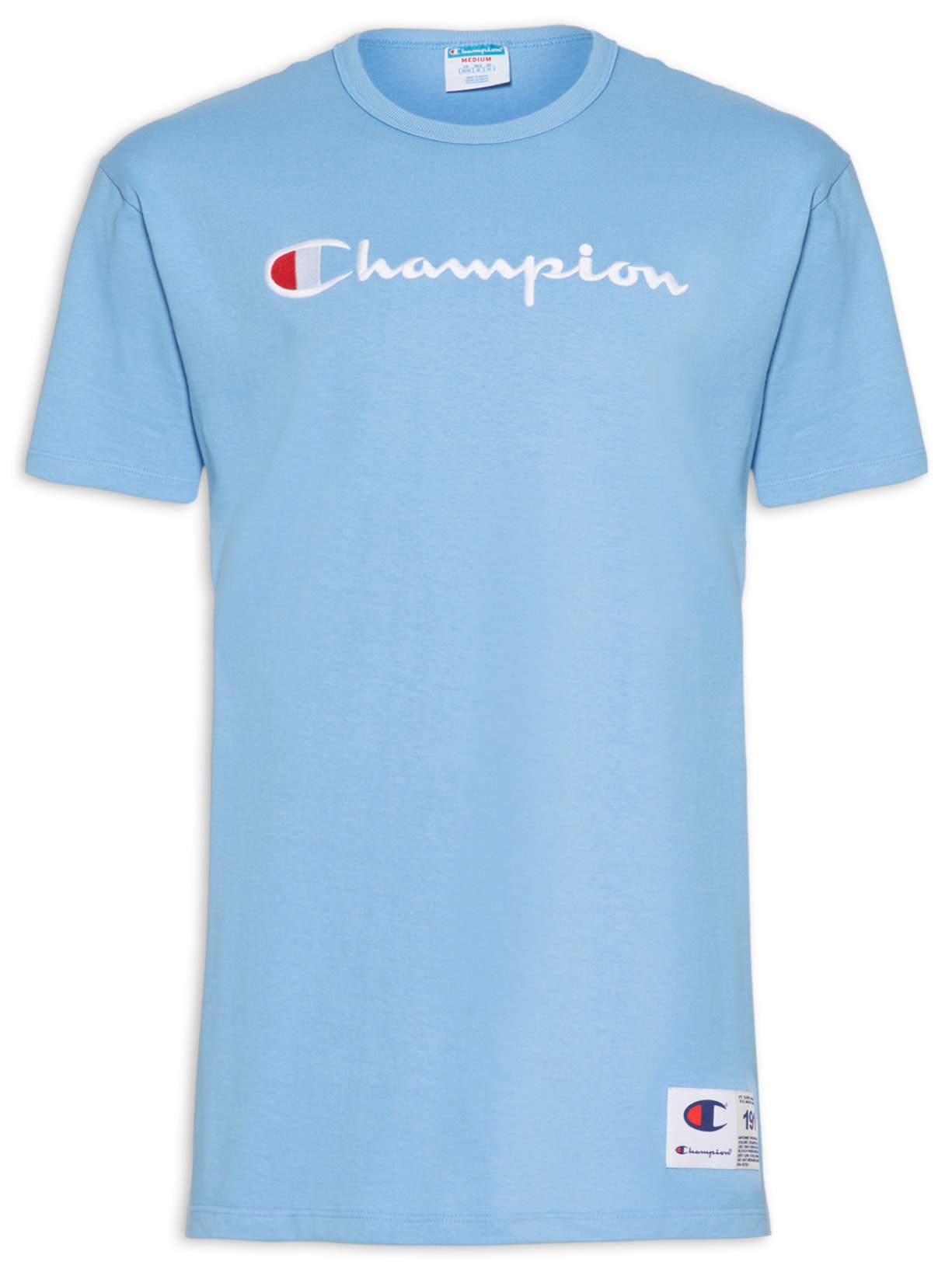 Camiseta Masculina Life Script Logo Bordado - Azul