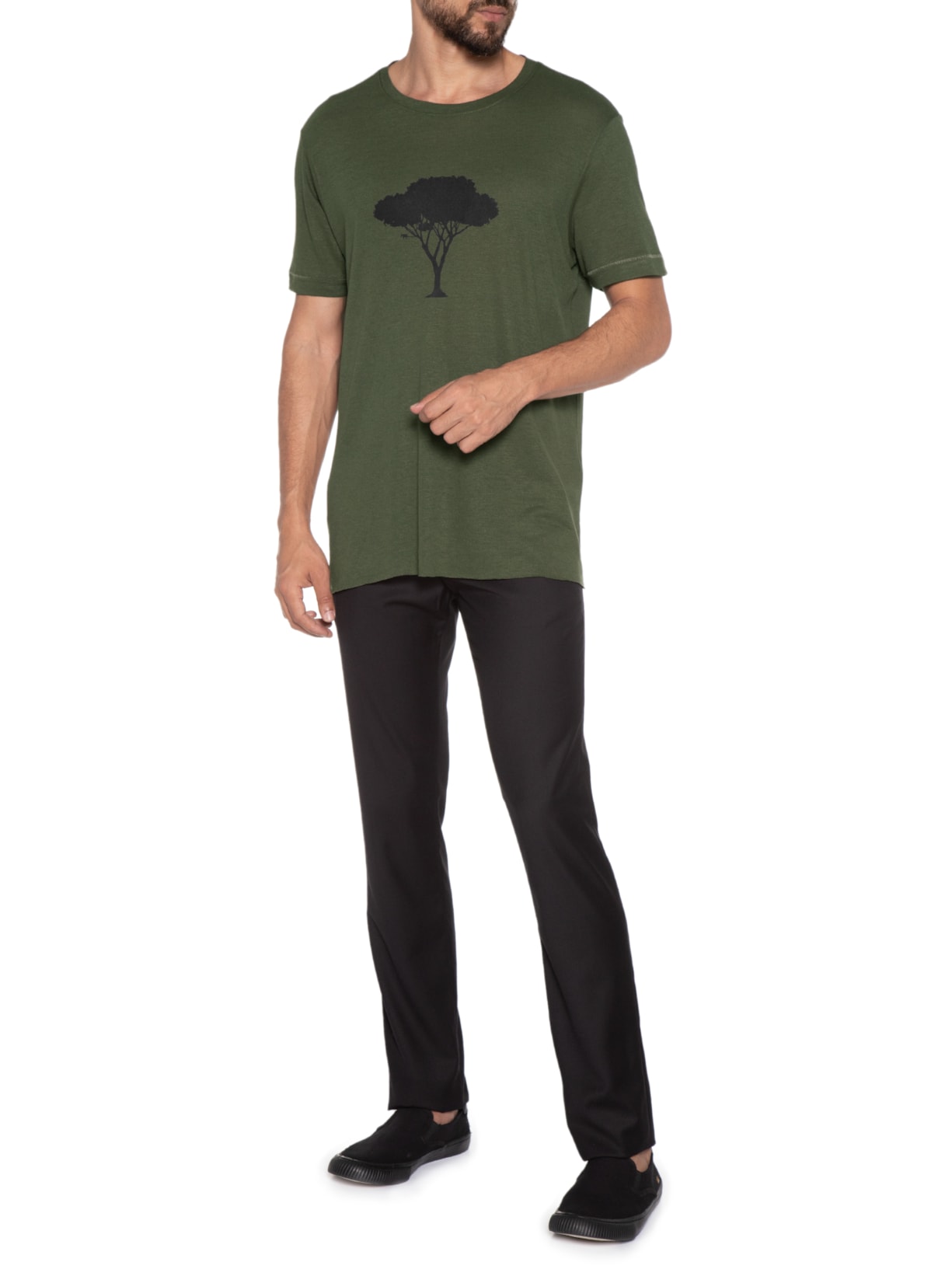 Camiseta Masculina Light Linen E Brigade Verde Osklen
