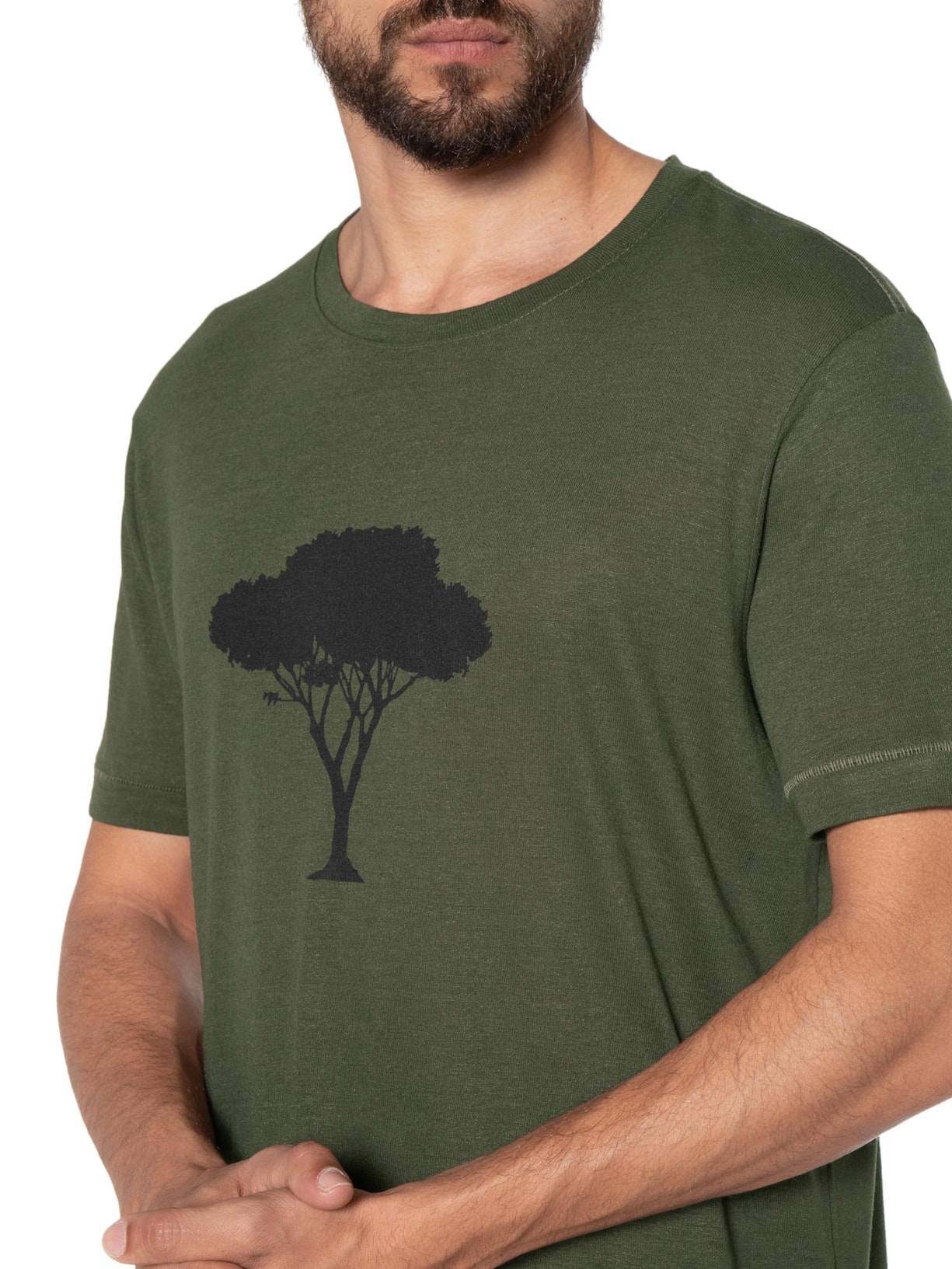 Camiseta Masculina Light Linen E Brigade Verde Osklen