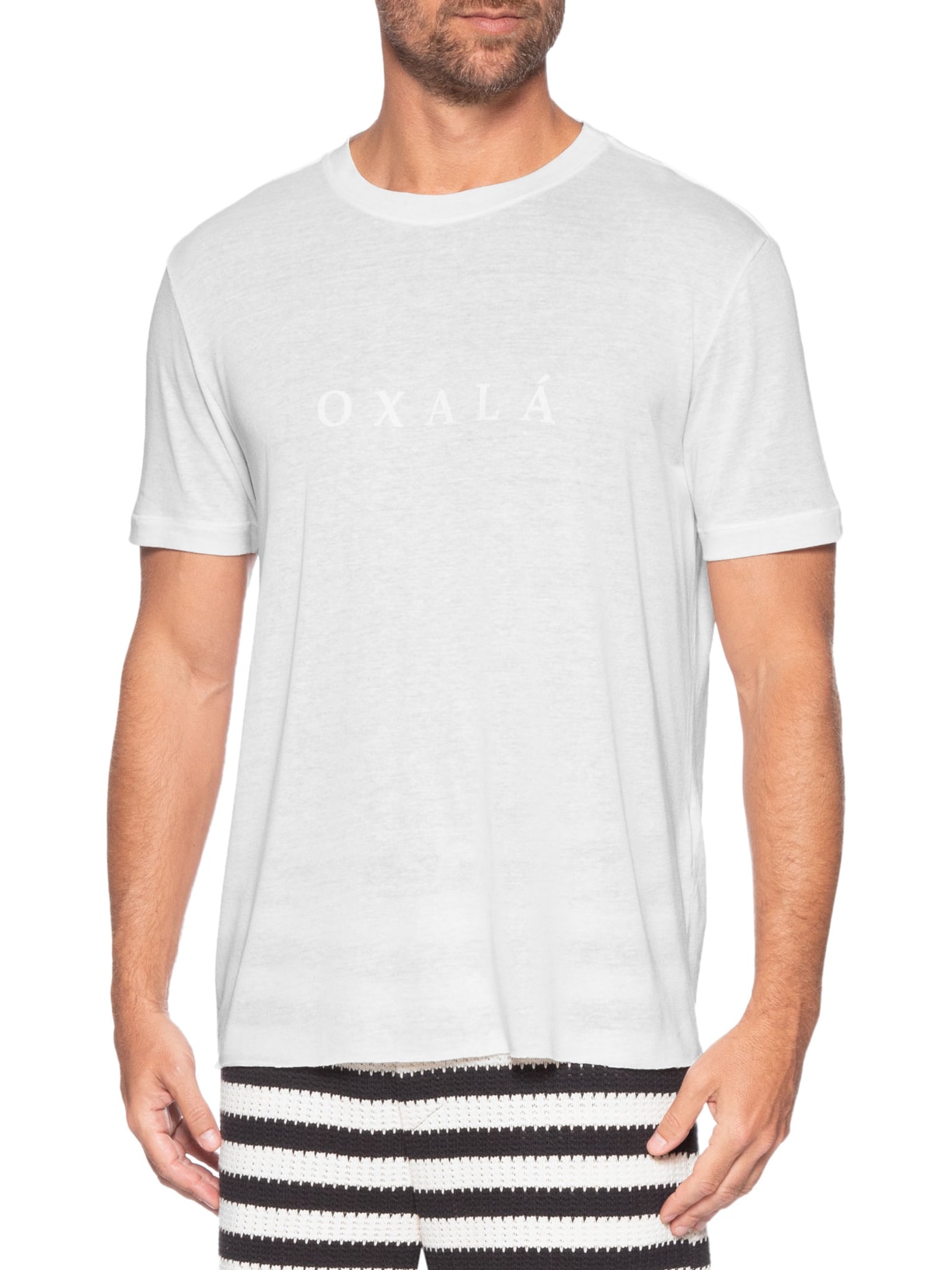 Camiseta Masculina Light Linen Orixá Branco Osklen