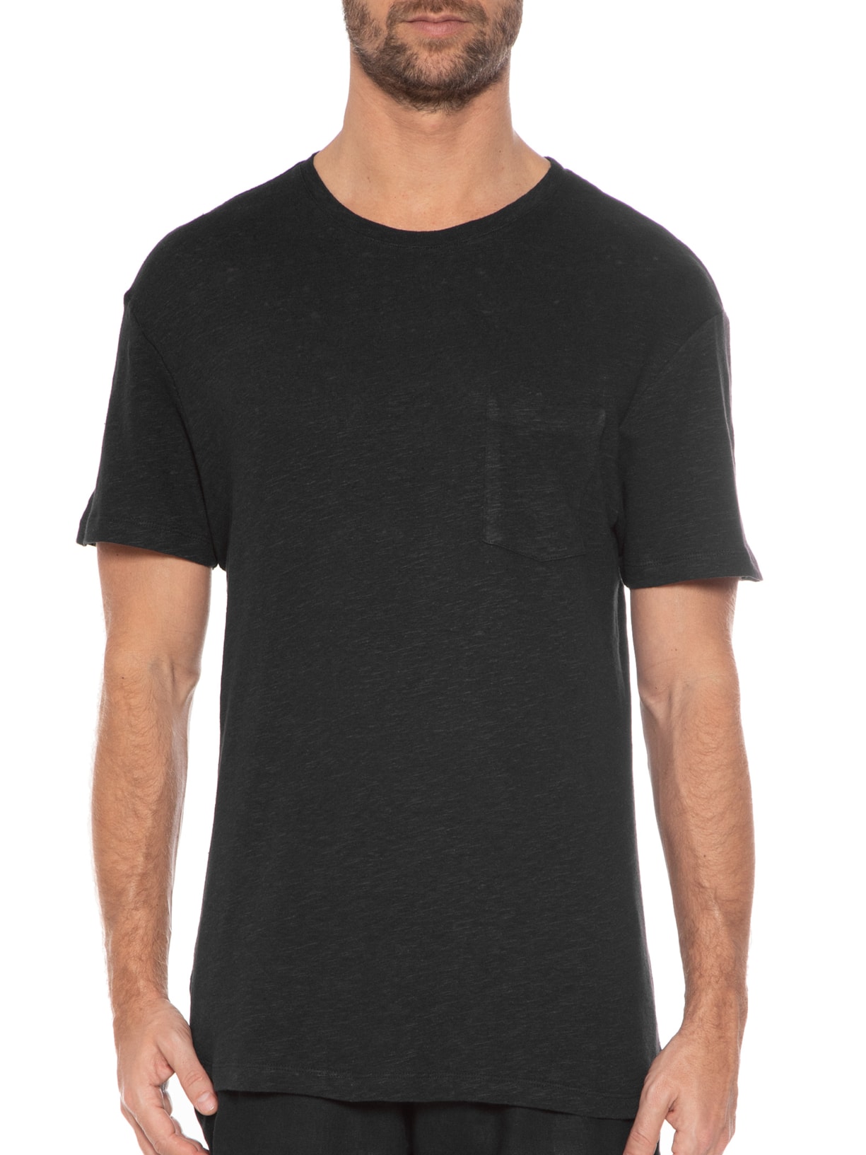 Camiseta Masculina Light Linen Preto Foxton