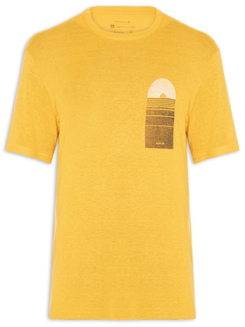 Camiseta Masculina Light Linen Sunflorwer Manga Curta - Amarelo