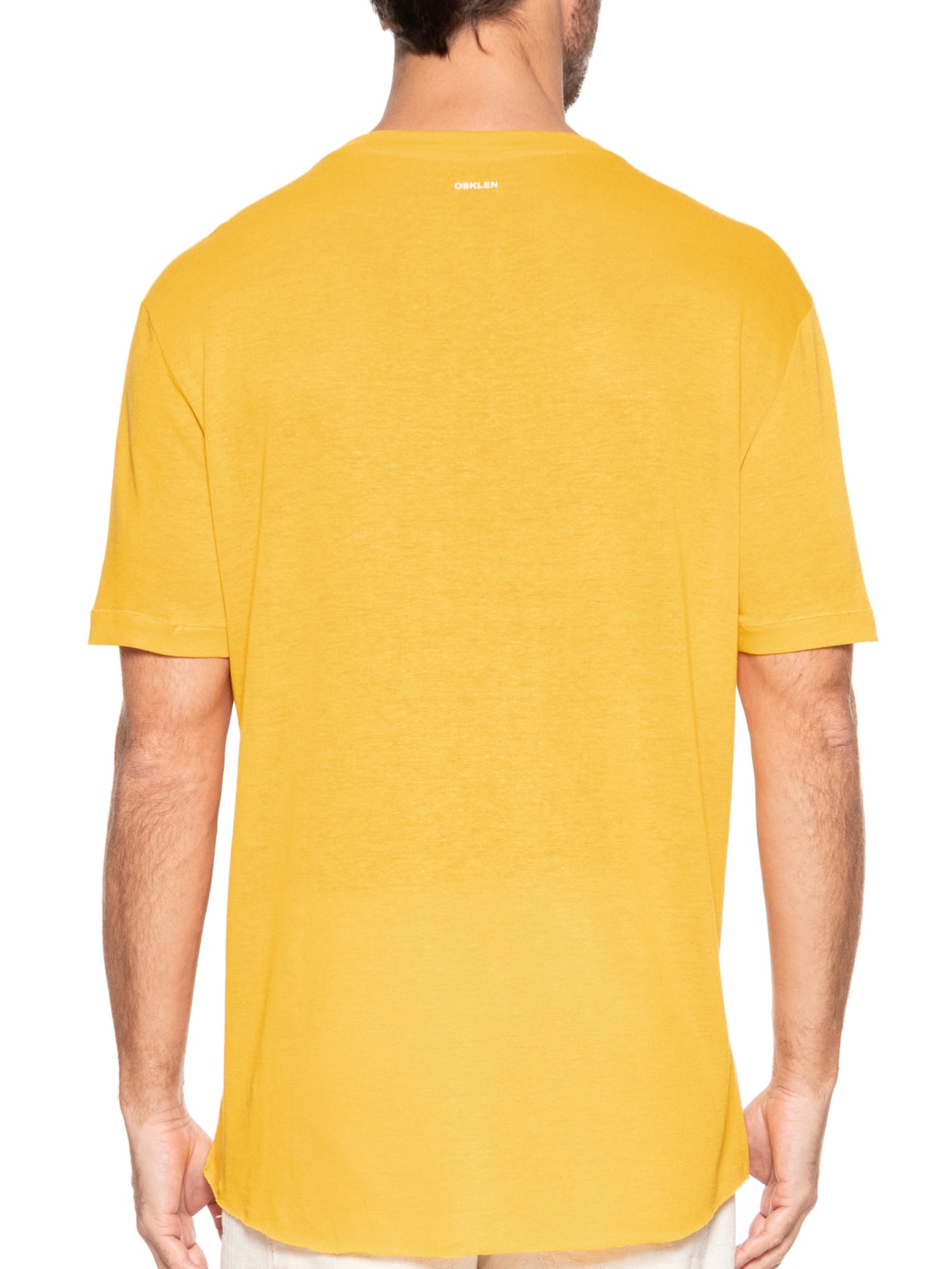 Camiseta Masculina Light Linen Sunflorwer Manga Curta Amarelo Osklen