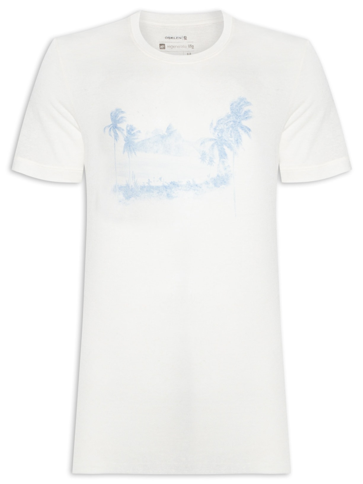Camiseta Masculina Light Paisagem Manga Curta - Off White