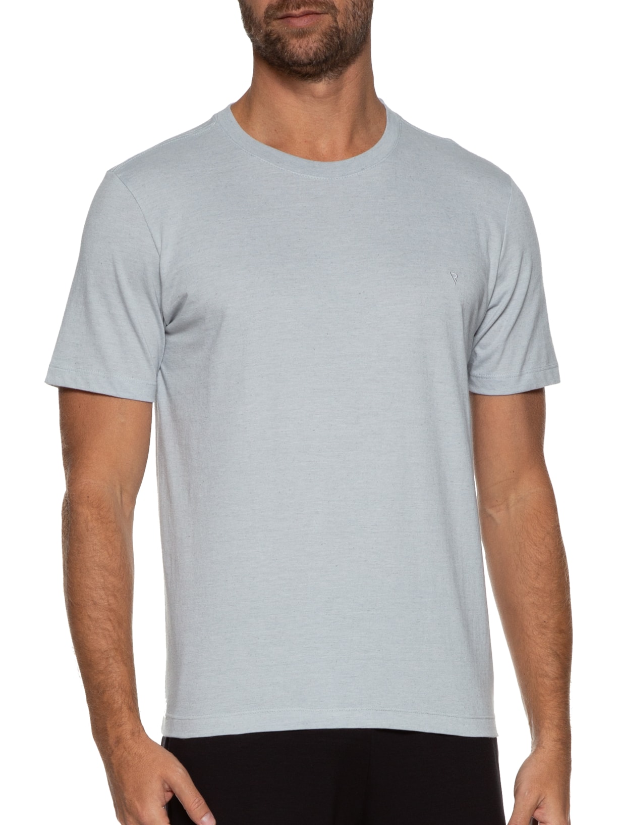 Camiseta Masculina Linen Manga Curta Básica Azul Vr