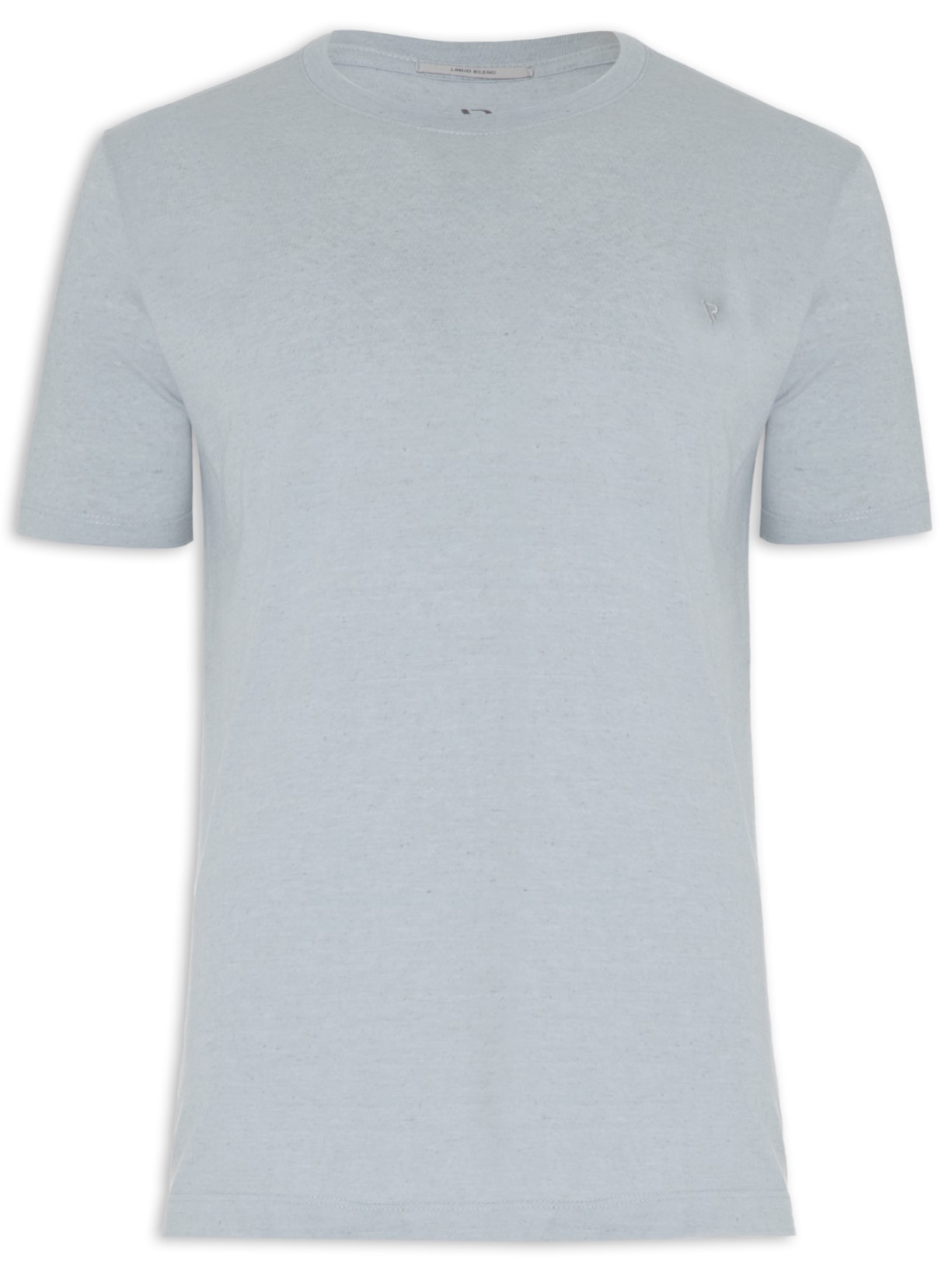 Camiseta Masculina Linen Manga Curta Básica Azul Vr