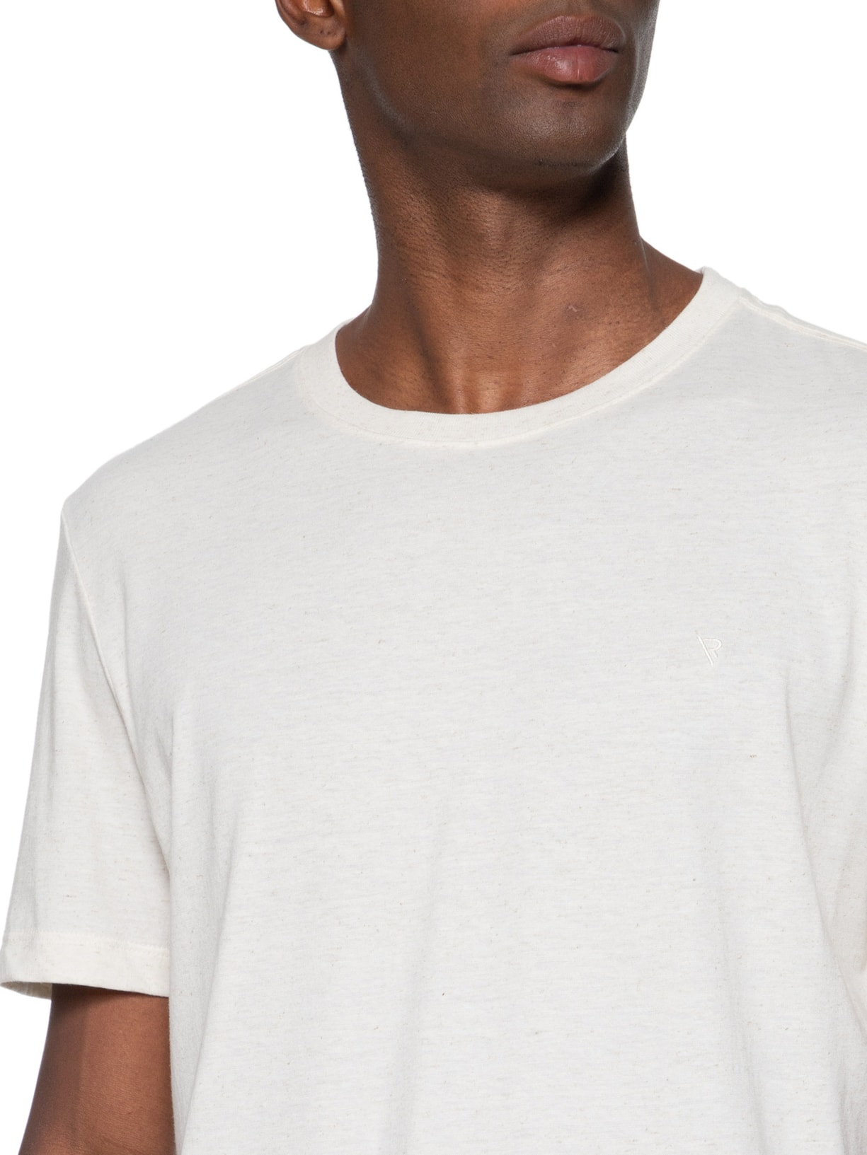 Camiseta Masculina Linen Manga Curta Básica Bege Vr